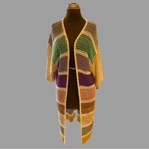 Anthropologie crochet cardigan Sold out pastel Bohemian womens one size